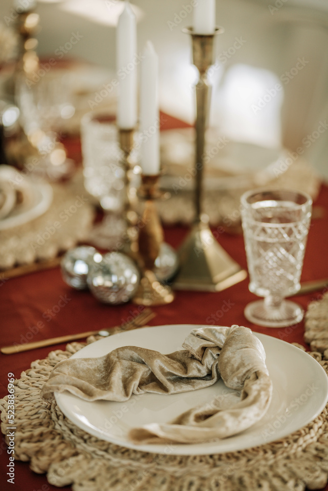 Fototapeta premium western boho wedding table setting