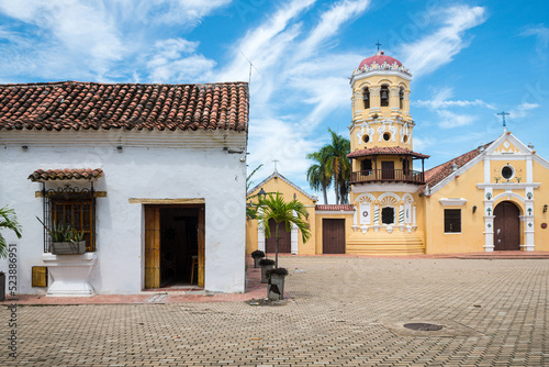 views of famous church in santa cruz de mompox, colombia photo