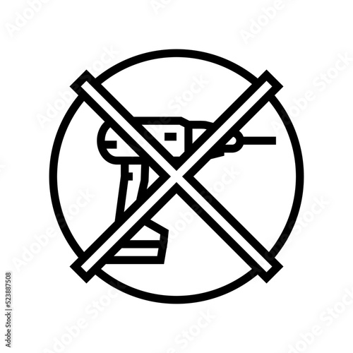 do not drill assembly furniture line icon vector illustration