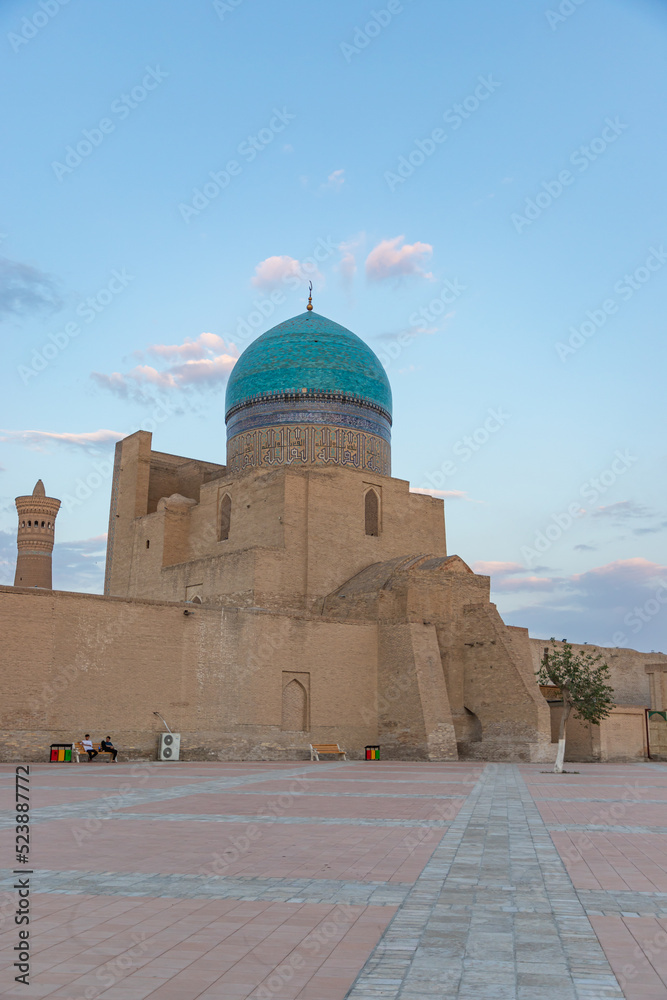 BUKHARA, UZBEKISTAN - JUNE 10, 2022: Poi Kalon Mosque in Bukhara
