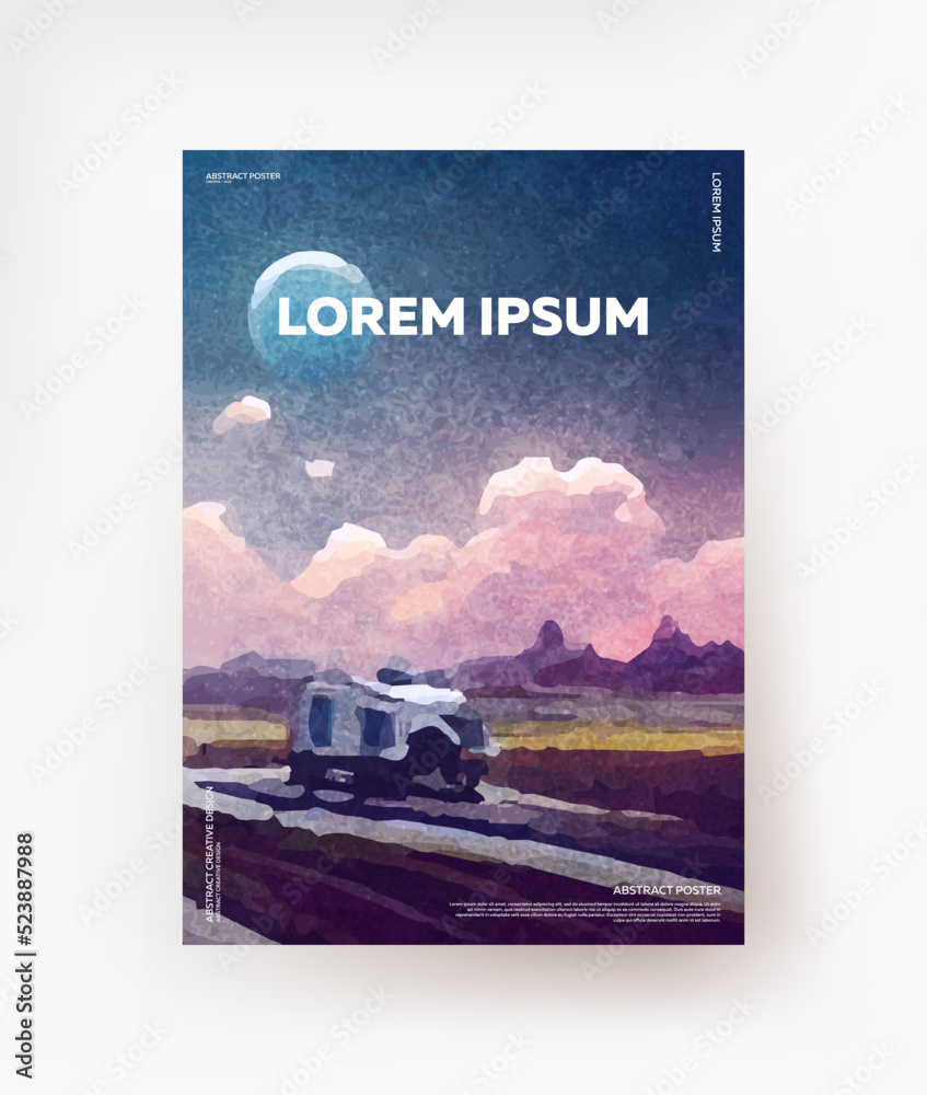Obraz premium Abstract landscape in expressionism style. For banners, booklets, leaflets, posters. Vector.