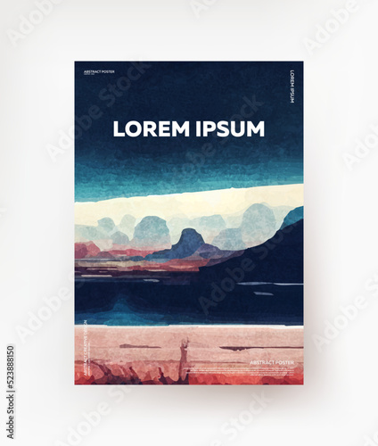 Abstract landscape in expressionism style. For banners, booklets, leaflets, posters. Vector.