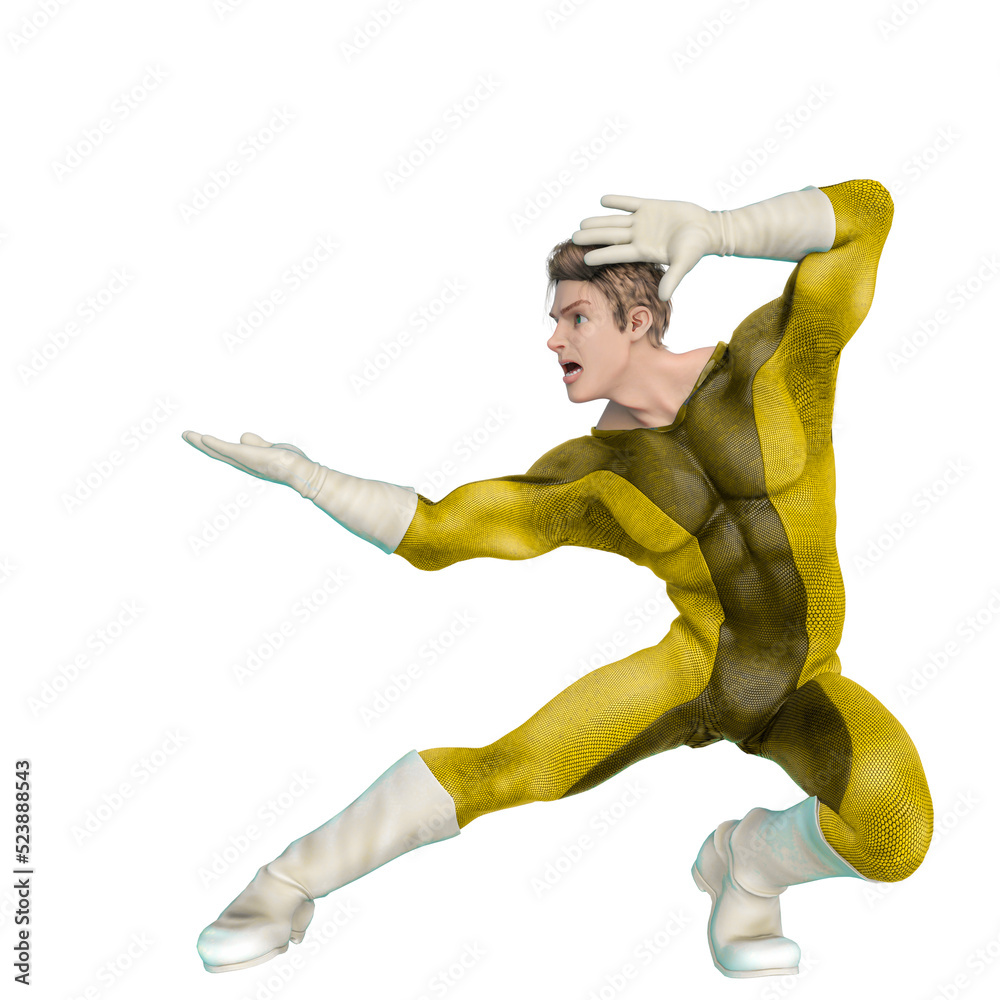 super power hero cartoon doing a kung fu fighter pose super power hero cartoon doing a kung fu fighter pose