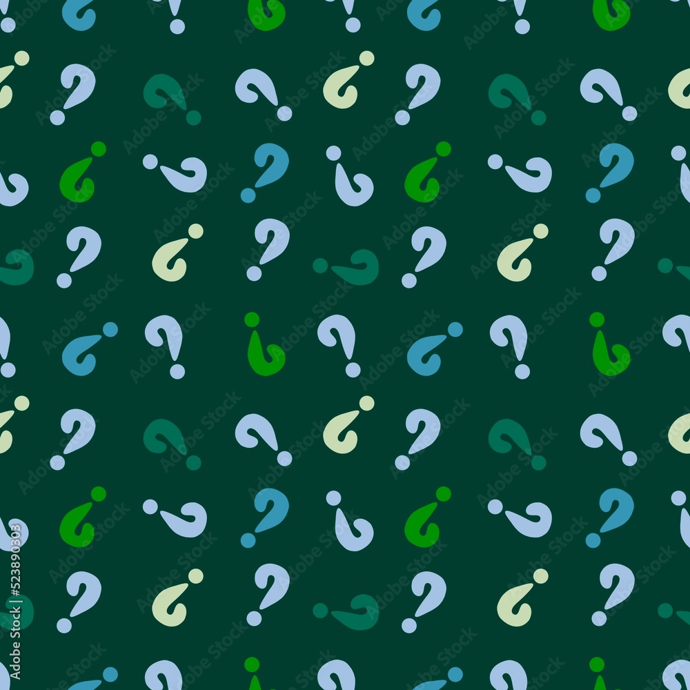 Back to school seamless question marks pattern for kids clothes print and notebooks and wrapping paper