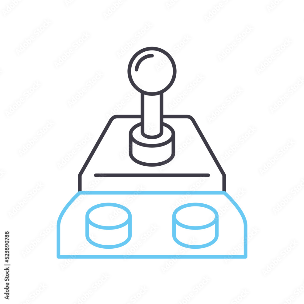 racer joystick line icon, outline symbol, vector illustration, concept sign racer joystick line icon, outline symbol, vector illustration, concept sign