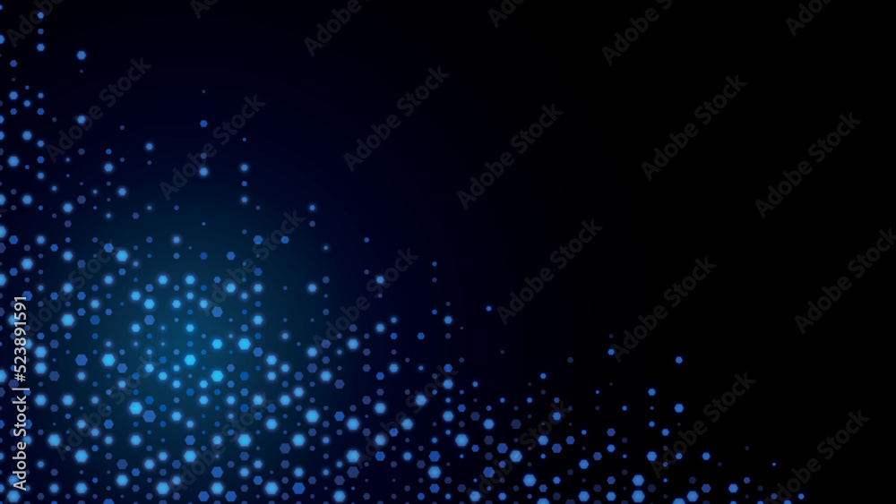 Blue neon abstract geometric background frame. Glow texture of hexagons. Linear pattern of cells, honeycomb. Design of banner, poster website, frame social networks, business. Vector illustration. Blue neon abstract geometric background frame. Glow texture of hexagons. Linear pattern of cells, honeycomb. Design of banner, poster website, frame social networks, business. Vector illustration.