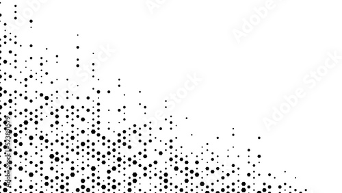 Halftone abstract geometric background frame. Monochrome texture of hexagons. Linear pattern of cells, honeycomb. Design banner, poster website, frame social networks, business. Vector illustration.