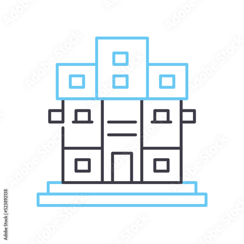 residential line icon, outline symbol, vector illustration, concept sign