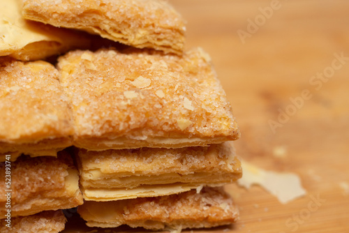 delicious puff pastry cookies filled with granulated suga