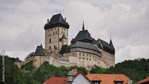 Low angle shot of Karsten Castle in the Czech Republic photo