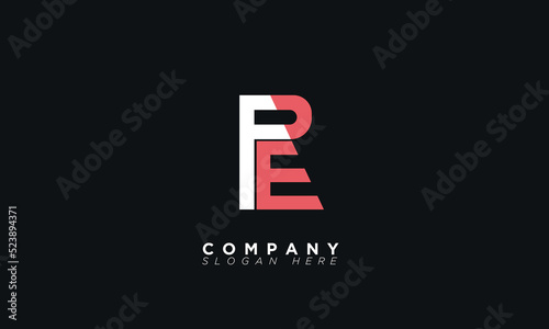 Alphabet letters Initials Monogram logo PE, EP, P and E