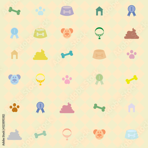 Background for dog articles. background decorated by continuous pictures. Decoration of backgrounds, cards, letters, printed sheets, printing on fabric, web publications.