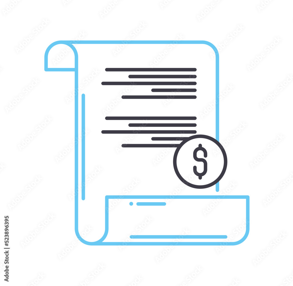 invoice line icon, outline symbol, vector illustration, concept sign invoice line icon, outline symbol, vector illustration, concept sign