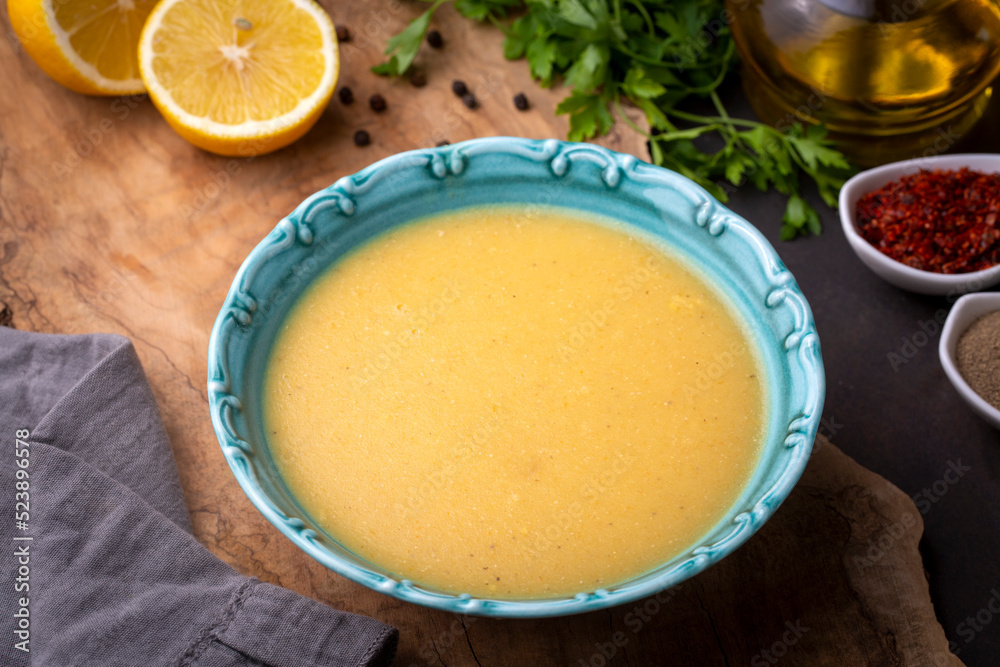 Traditional delicious Turkish foods; Red lentil soup (Turkish name; Mercimek corbasi) Traditional delicious Turkish foods; Red lentil soup (Turkish name; Mercimek corbasi)