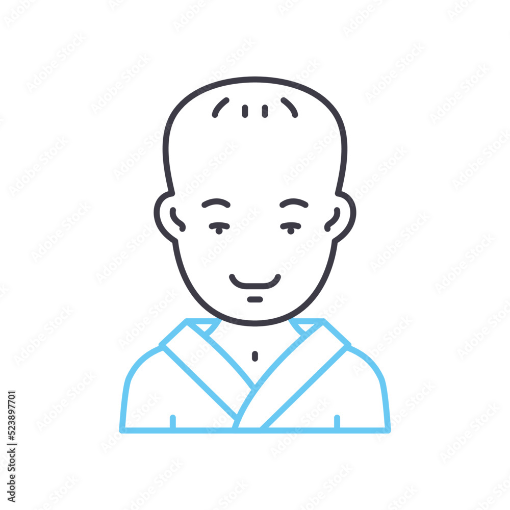 peaceful line icon, outline symbol, vector illustration, concept sign