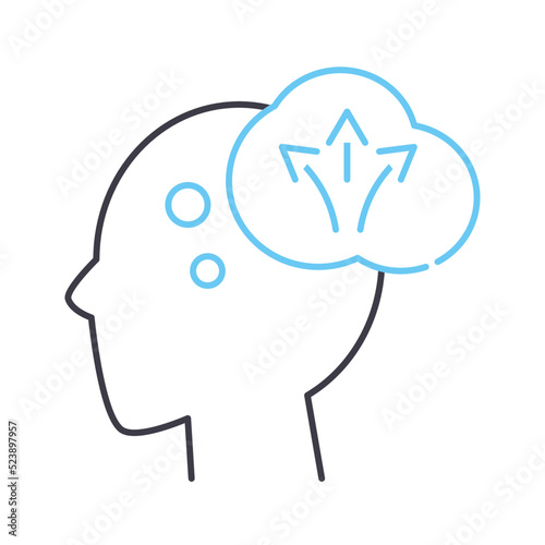 hesitate mind line icon, outline symbol, vector illustration, concept sign