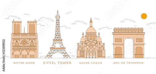 Paris City Flat Design 