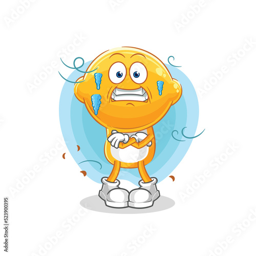 lemon head cold illustration. character vector