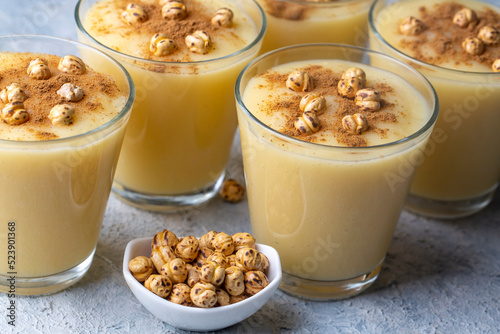 Boza or Bosa  traditional Turkish drink with roasted chickpea Boza or Bosa  traditional Turkish drink with roasted chickpea