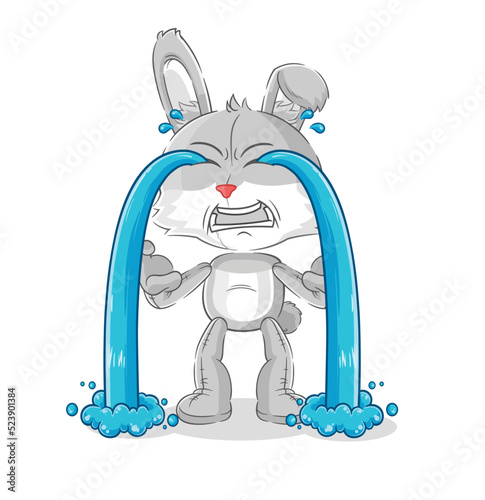 rabbit crying illustration. character vector