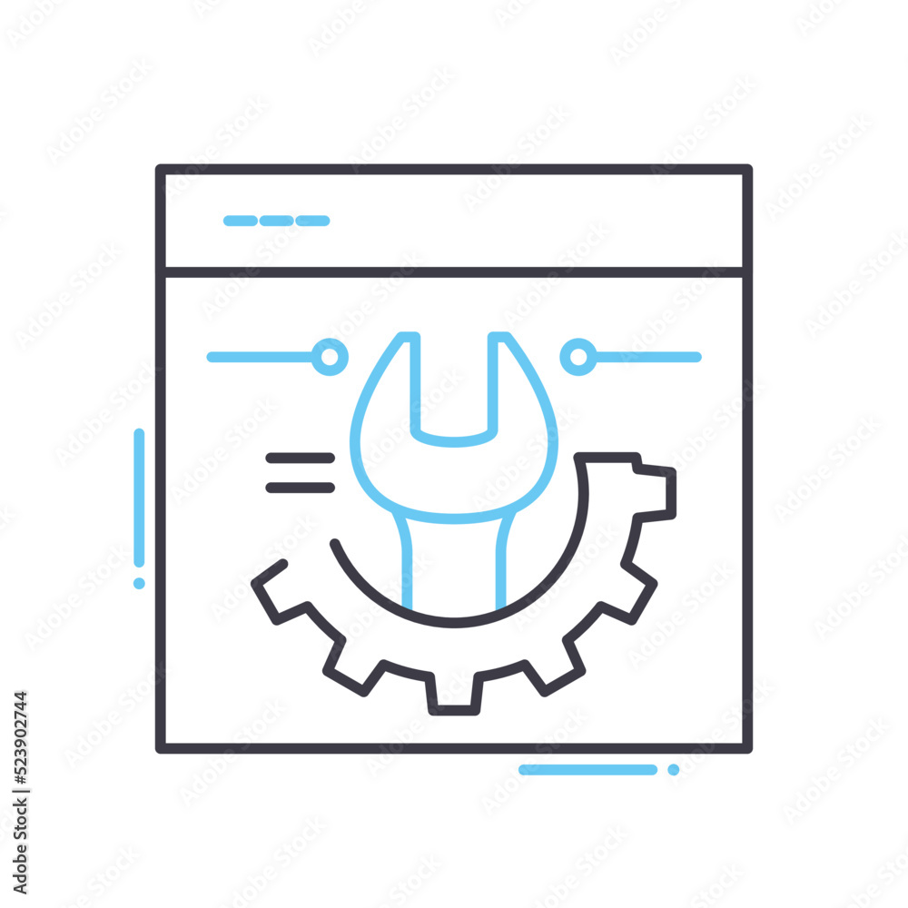 web design line icon, outline symbol, vector illustration, concept sign web design line icon, outline symbol, vector illustration, concept sign