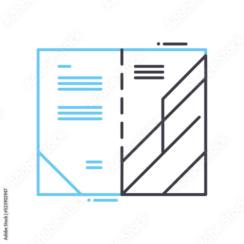 publishing design layout line icon, outline symbol, vector illustration, concept sign