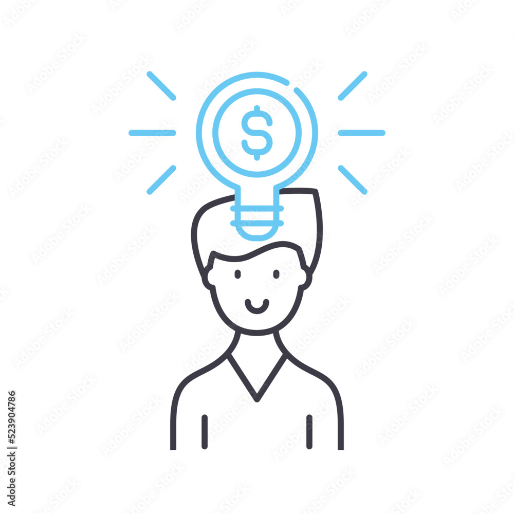 marketing idea line icon, outline symbol, vector illustration, concept sign