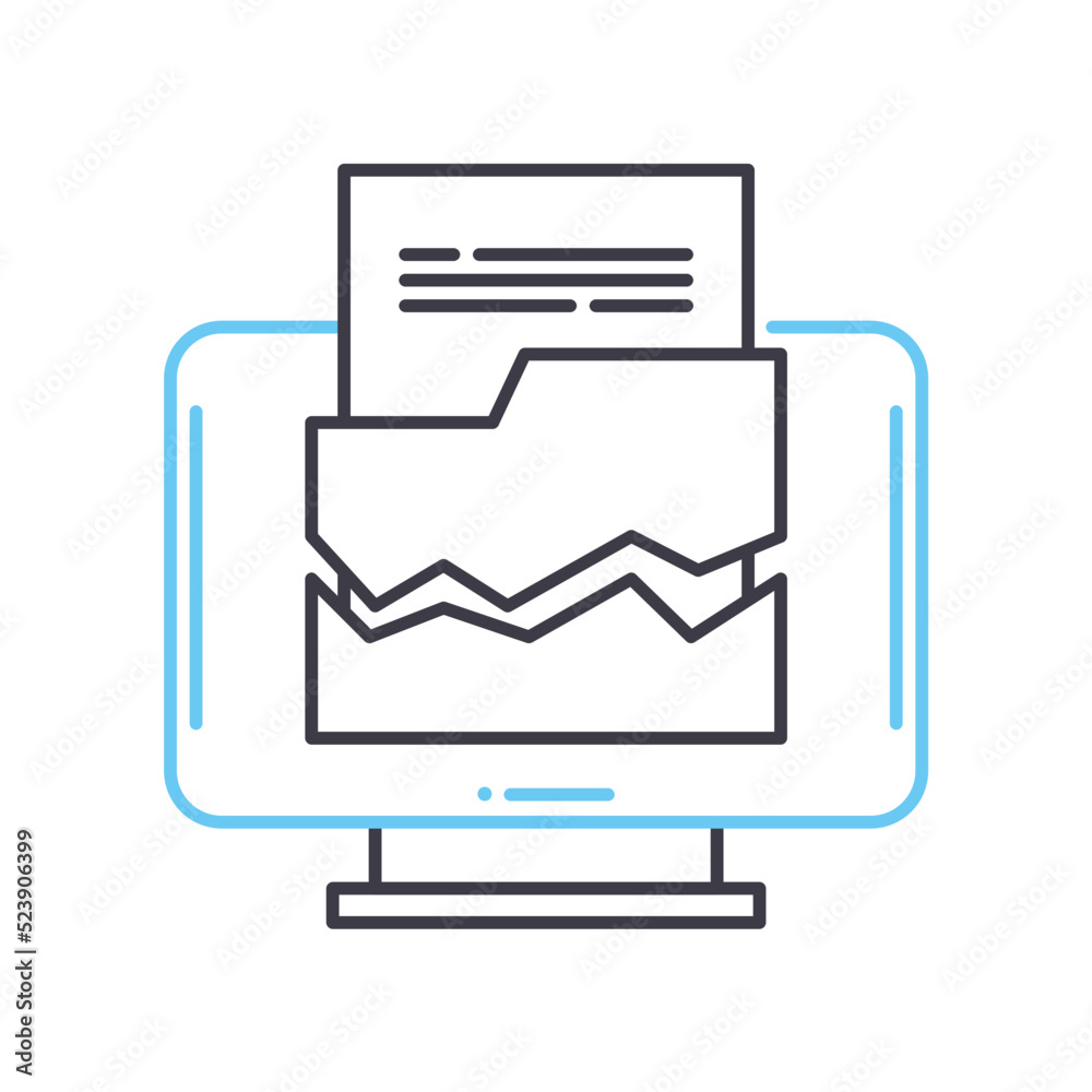lost data line icon, outline symbol, vector illustration, concept sign lost data line icon, outline symbol, vector illustration, concept sign