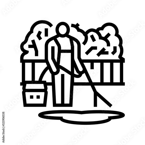 pressure washing line icon vector illustration