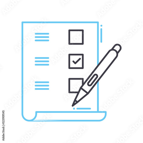 right to vote line icon, outline symbol, vector illustration, concept sign