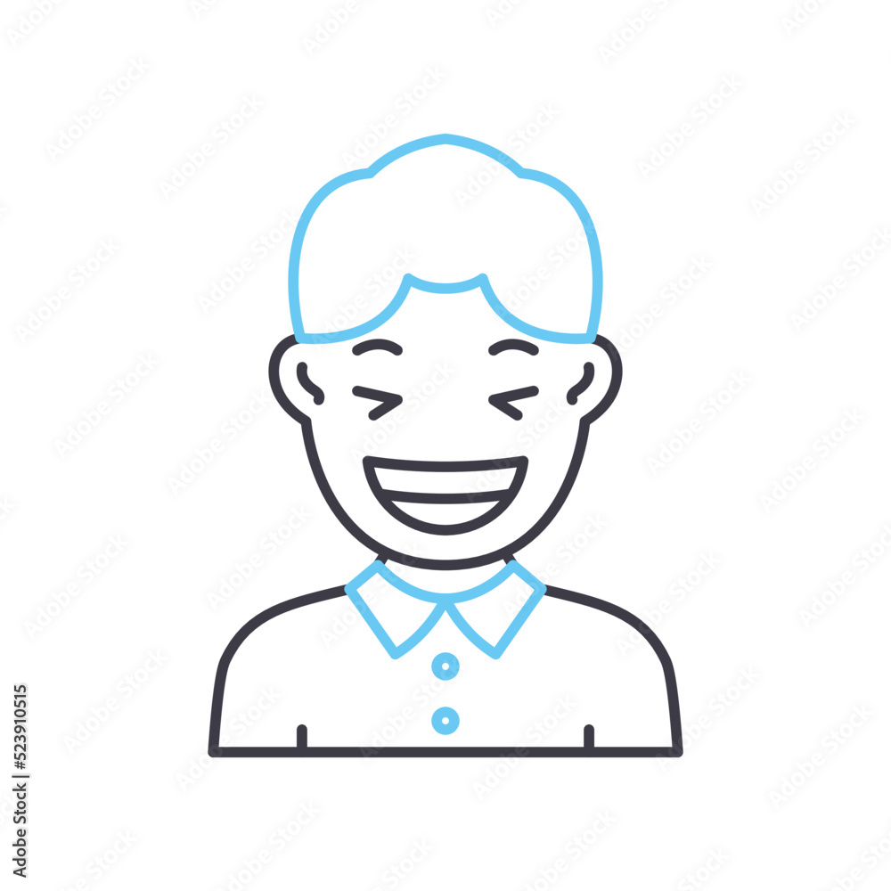 laugh line icon, outline symbol, vector illustration, concept sign laugh line icon, outline symbol, vector illustration, concept sign