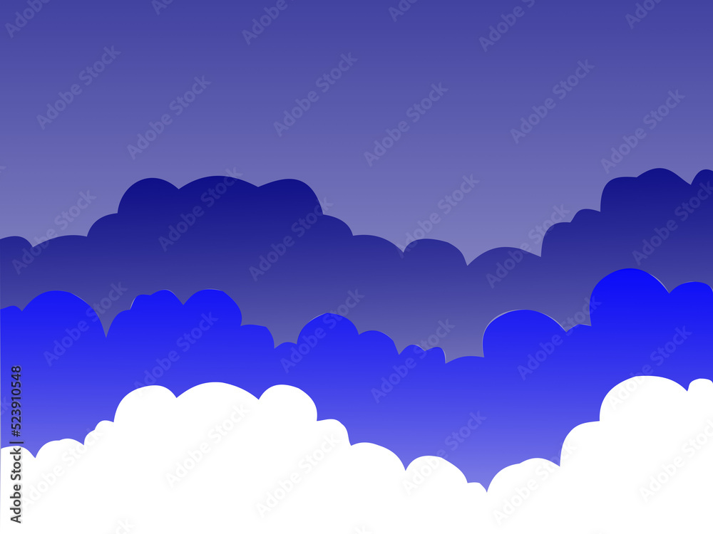 Paper clouds and dark blue sky background. Vector illustration. Paper clouds and dark blue sky background. Vector illustration.