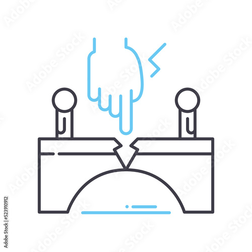 government intervention line icon, outline symbol, vector illustration, concept sign