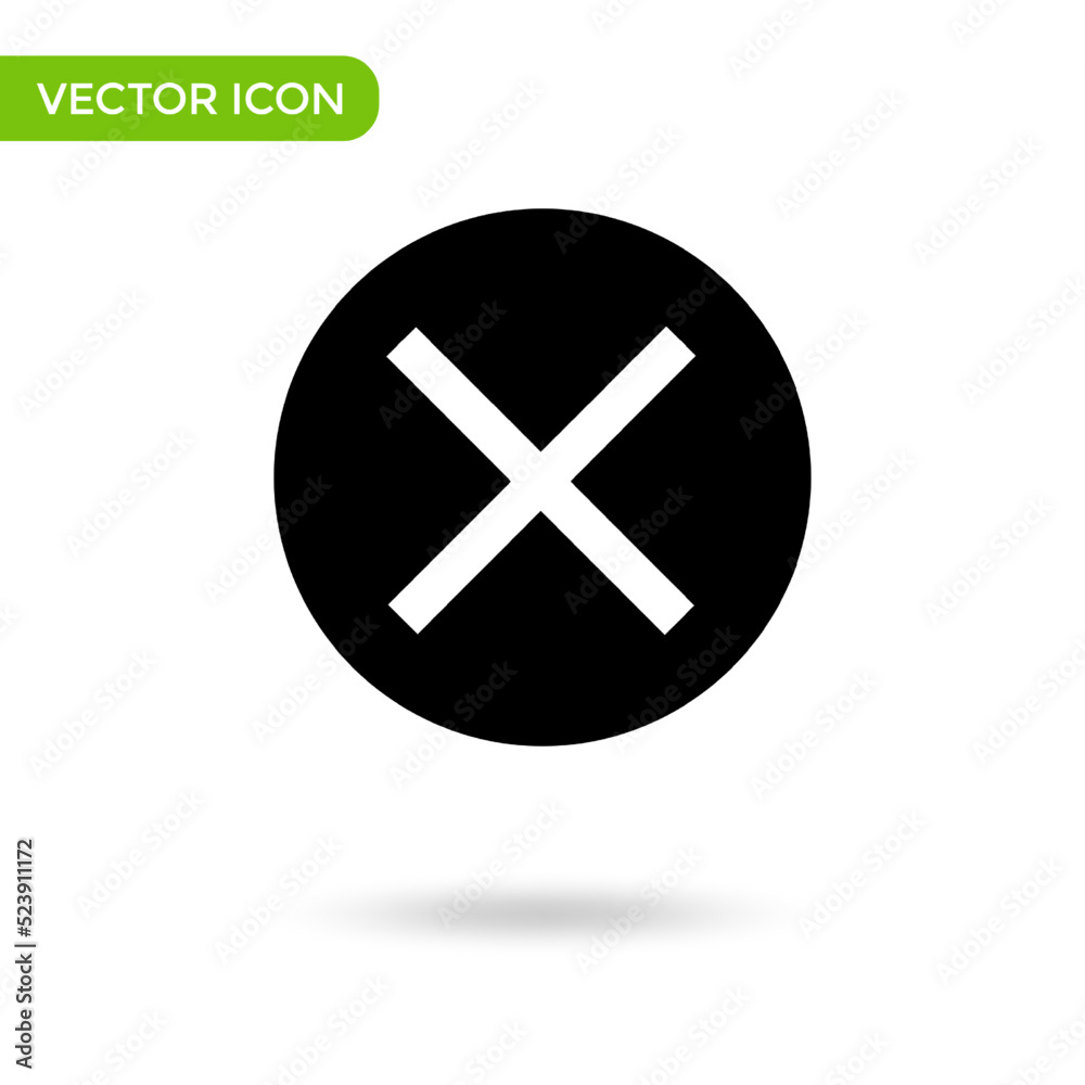 Fototapeta premium cancel cross icon. minimal and creative icon isolated on white background. vector illustration symbol mark