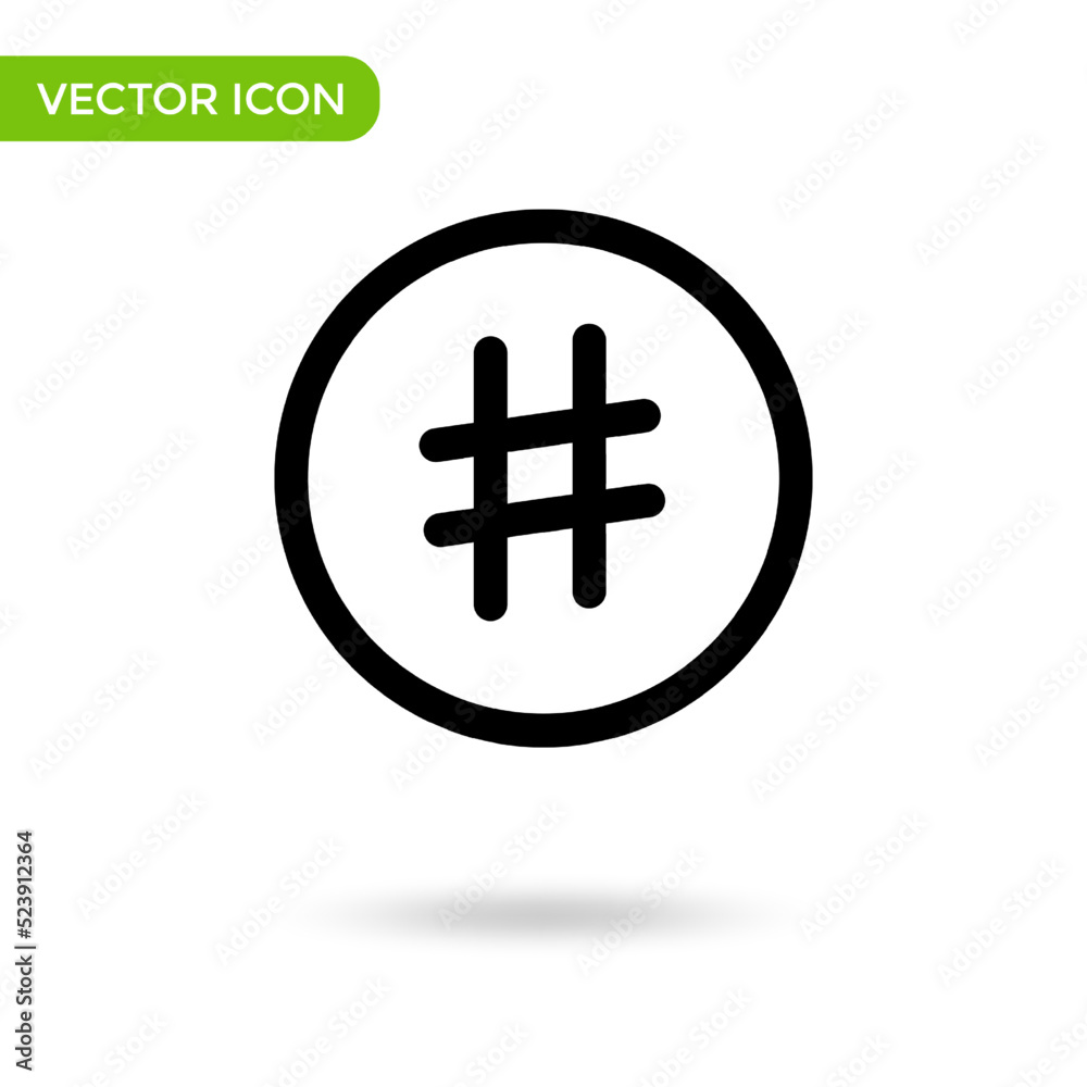 Obraz premium hashtag icon. minimal and creative icon isolated on white background. vector illustration symbol mark