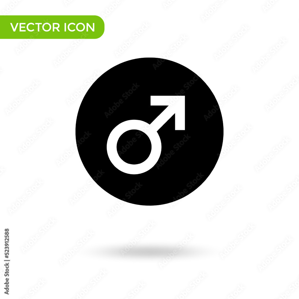 male symbol icon. minimal and creative icon isolated on white background. vector illustration symbol mark