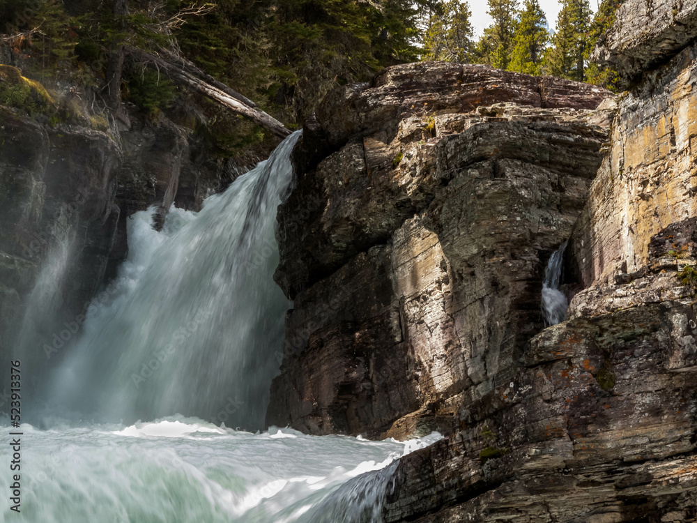 Obraz premium Saint Mary Falls at Glacier National Park ,Montana