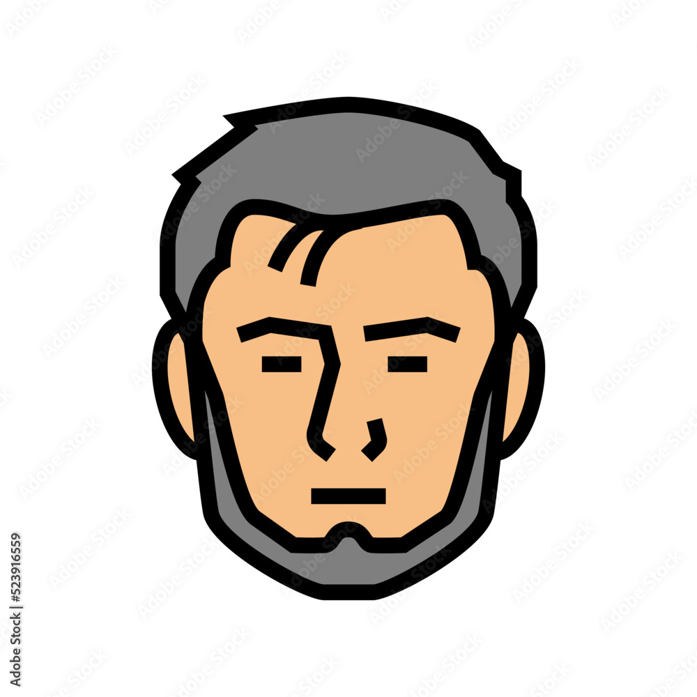 chinstrap beard hair style color icon vector illustration