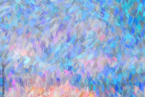 Abstract image of waving feather strokes Impressionism technique of Van Gogh Style in pastel colors