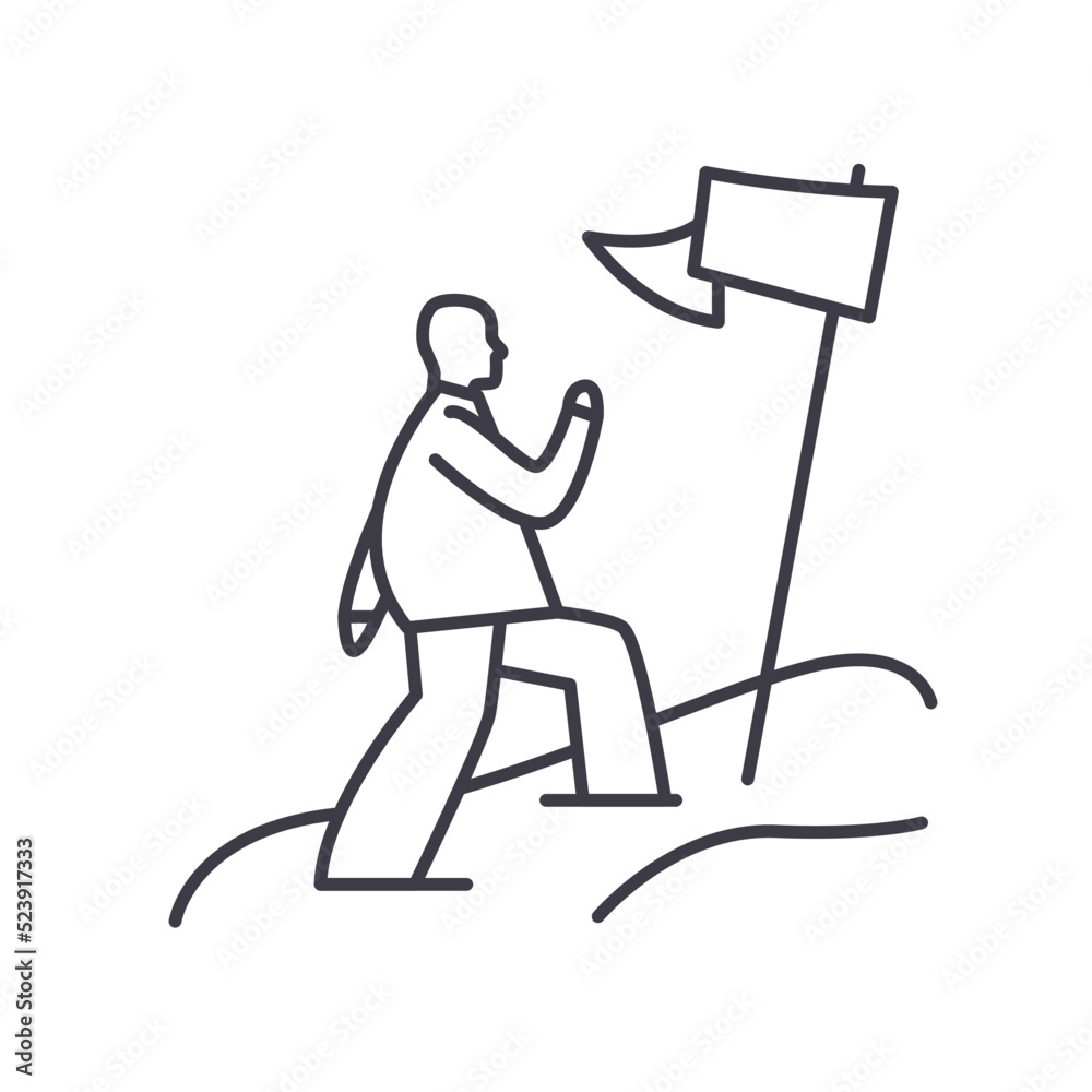 mission line icon, outline symbol, vector illustration, concept sign mission line icon, outline symbol, vector illustration, concept sign