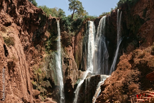 Landscape view of the Ouzoud waterfall Marrakesh morocco photo