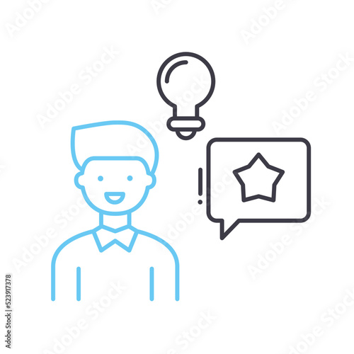 reinforcing feedback line icon, outline symbol, vector illustration, concept sign
