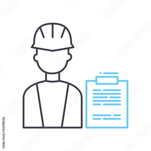 product engeener line icon, outline symbol, vector illustration, concept sign