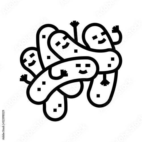 bacillus bacteria virus line icon vector illustration