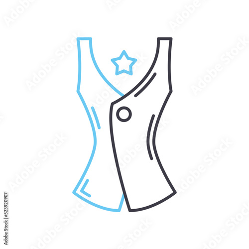 vest womens coat line icon, outline symbol, vector illustration, concept sign