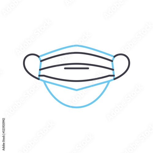 protective mask line icon  outline symbol  vector illustration  concept sign