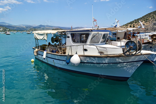 A fishing boat in Tolo, a small seaside village in the Peloponnese peninsula. © OlgaMaria