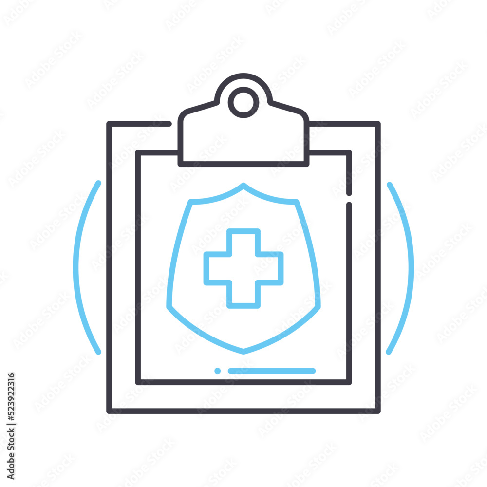 insurnace line icon, outline symbol, vector illustration, concept sign