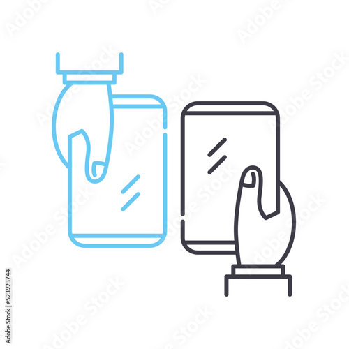 peer-to-peer payments line icon, outline symbol, vector illustration, concept sign
