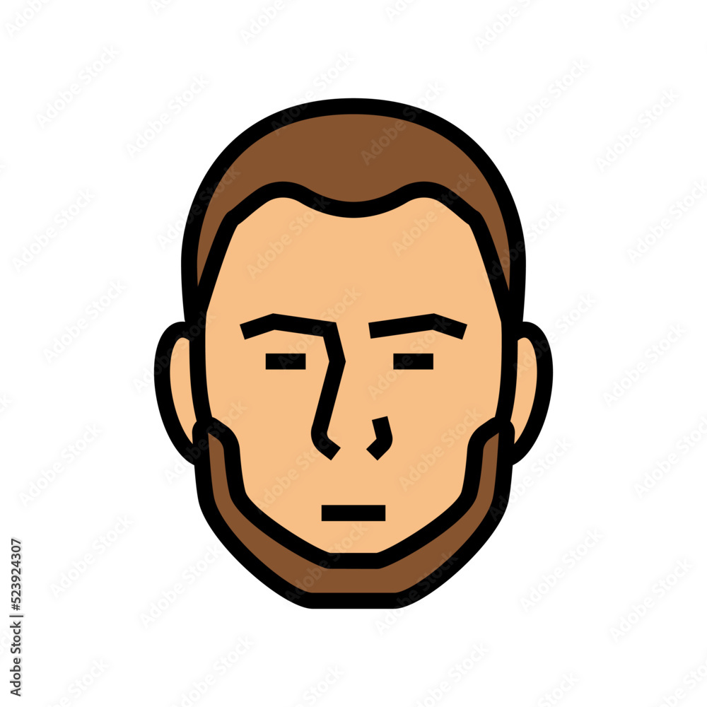 beard without mustache beard color icon vector illustration